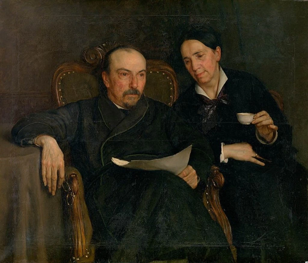 Ritratto del poeta Jan Van Beers e sua moglie, i genitori dell'artista - Koninklijk Museum voor Schone Kuns